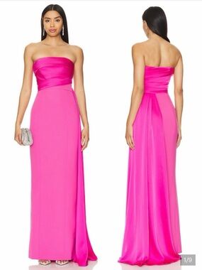 NBD Amira Strapless Gown Maxi Dress Pop Pink NEW with tags